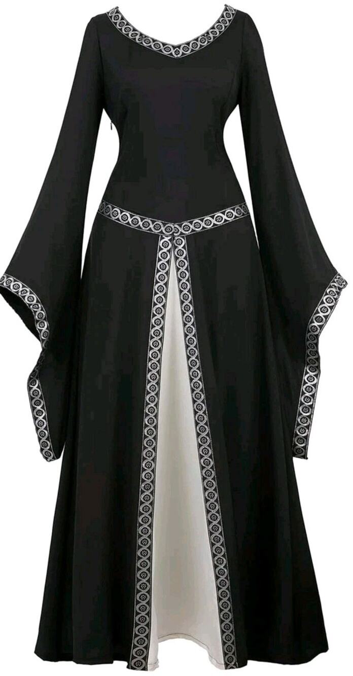 Medieval Renaissance Gown Dress Sz M Elegant Witch Celestial Queen Costume New
